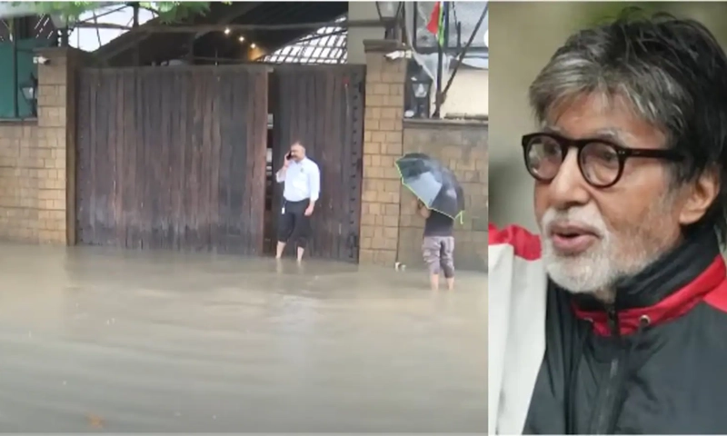 amitabh prateeksha submerged in rain water