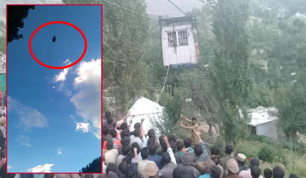 Three rescued after chairlift cable snaps midair in Astore