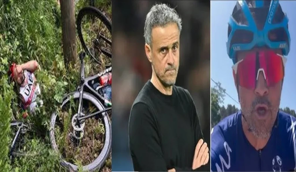 Luis Enrique meets cycling accident