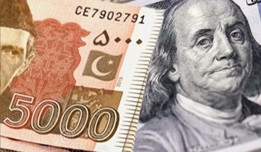 Pakistani rupee and dollar