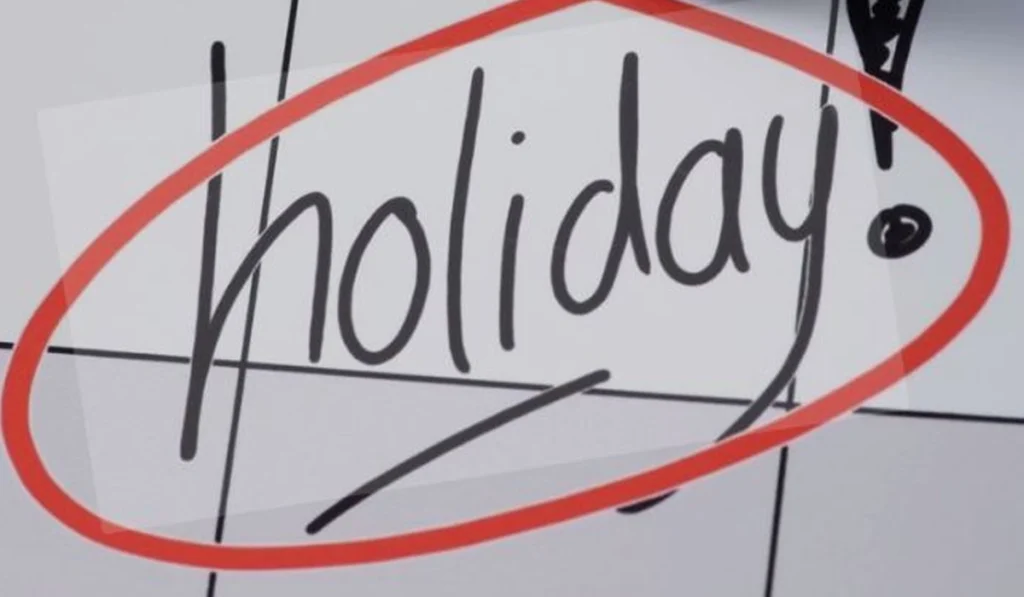 holiday announced