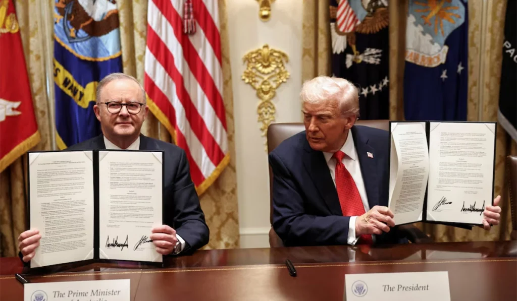 Trump, Albanese sign critical minerals deal, discuss submarines