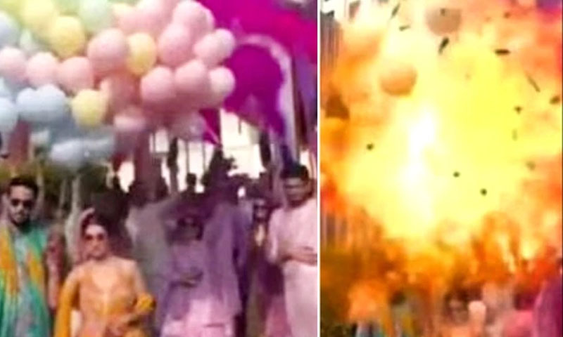 Viral moment turns dangerous: bride and groom hurt by exploding balloons