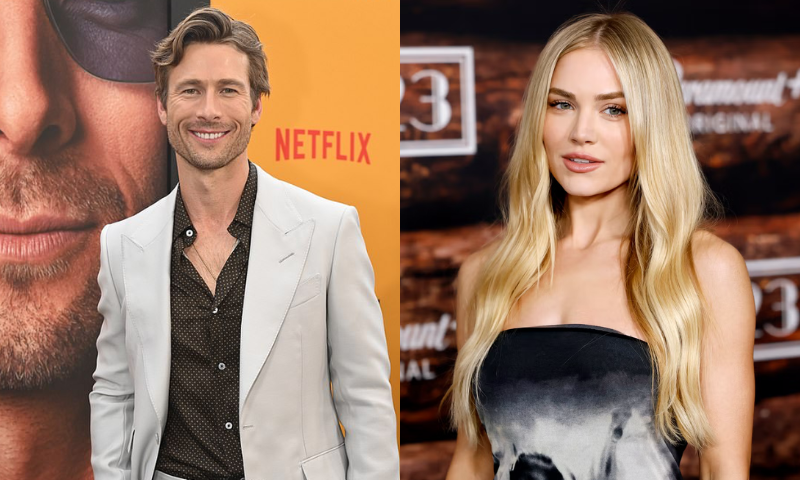 Glen Powell and Michelle Randolph