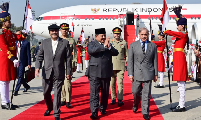 Indonesian President Prabowo Subianto arrives in Pakistan for two-day visit