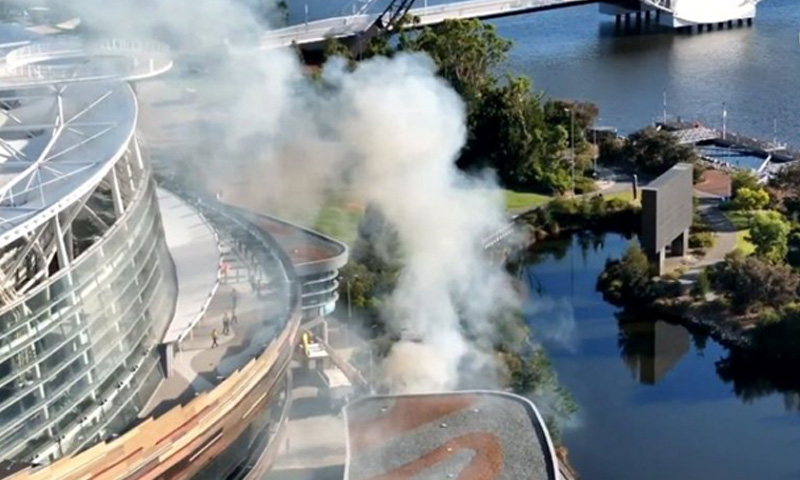 Perth Stadium fire