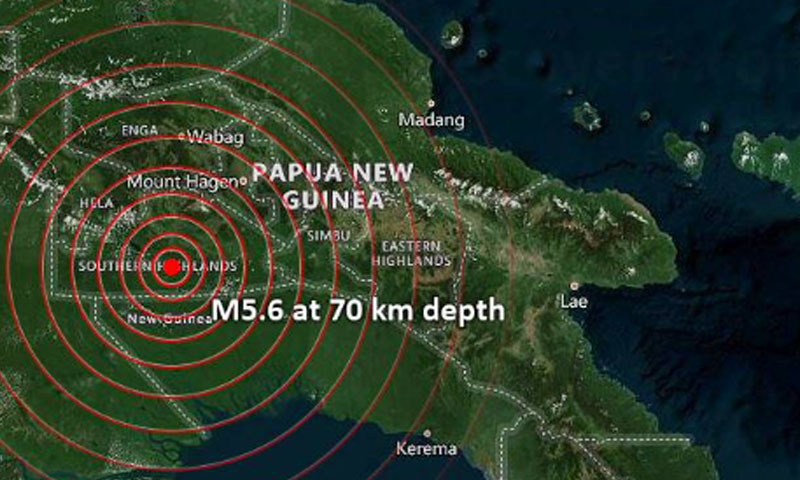 Magnitude 5.5 earthquake hits Southern Highlands, Papua New Guinea