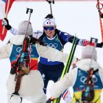 Michelon storms to women’s mass start gold as France shine at Winter Games