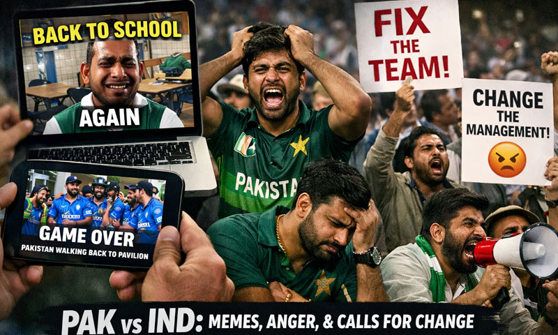 Public reaction after Pakistan’s defeat to India in PAK VS IND: Memes, anger, and calls for change
