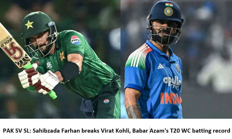 PAK SV SL: Sahibzada Farhan breaks Virat Kohli, Babar Azam's T20 WC batting record