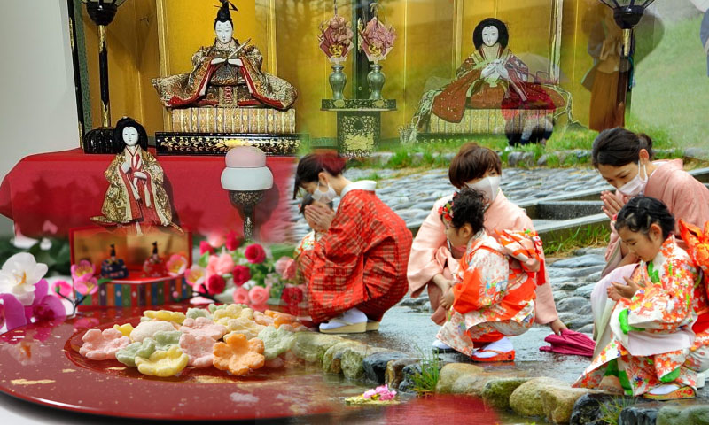 How does Japan celebrate Hinamatsuri festivities for the health and happiness of girls?