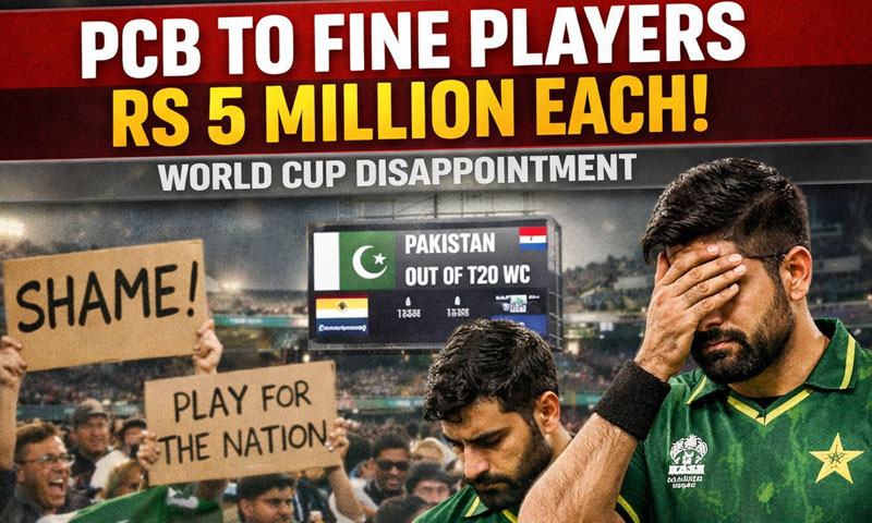 Are Pakistani cricket players fined after unsatisfactory T20 World Cup performances?