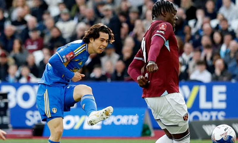 West Ham vs Leeds: Tanaka nets early goal in 27th minute of FA Cup quarterfinal