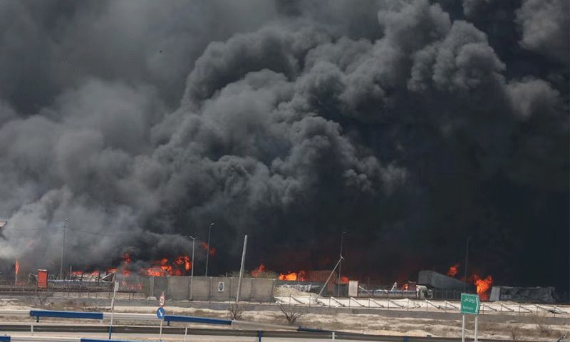 Smoke rises following an explosion at the Shahid Rajaee port in Bandar Abbas, Iran, April 27, 2025: REUTERS