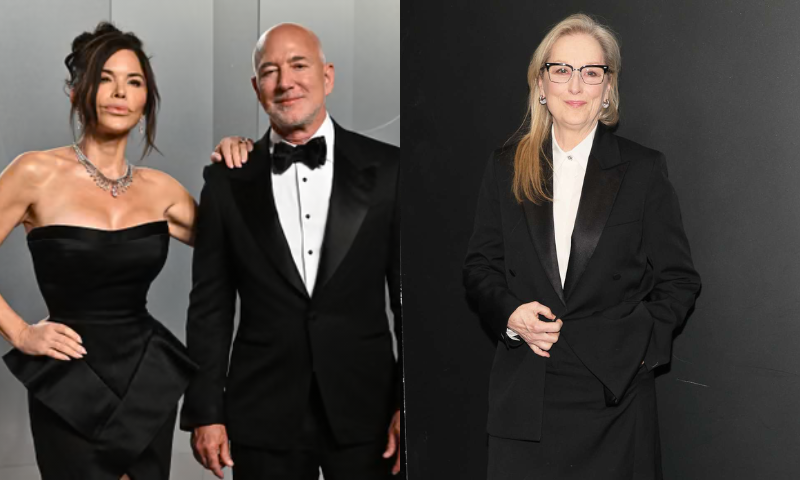  Jeff Bezos and Lauren Sánchez and Meryl Streep