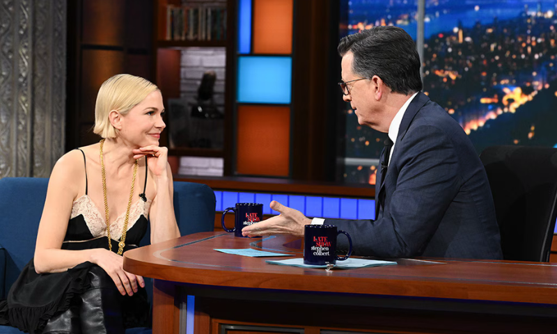 Michelle Williams and Stephen Colbert