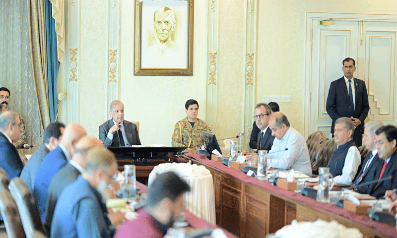 Prime Minister Muhammad Shehbaz Sharif chairing a review meeting regarding 