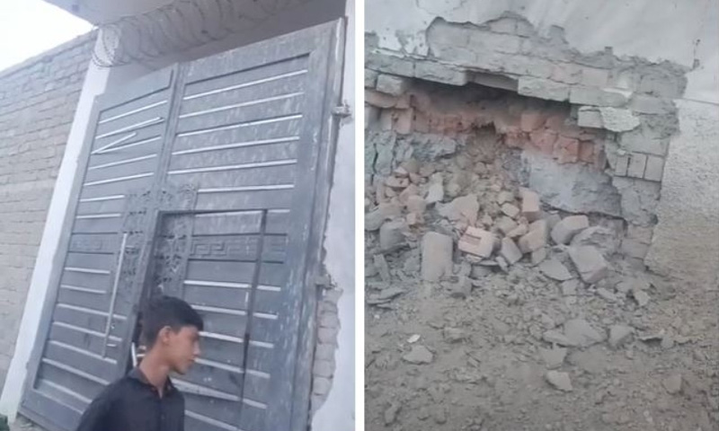 Blast damages boundary wall of girls' school in Bannu