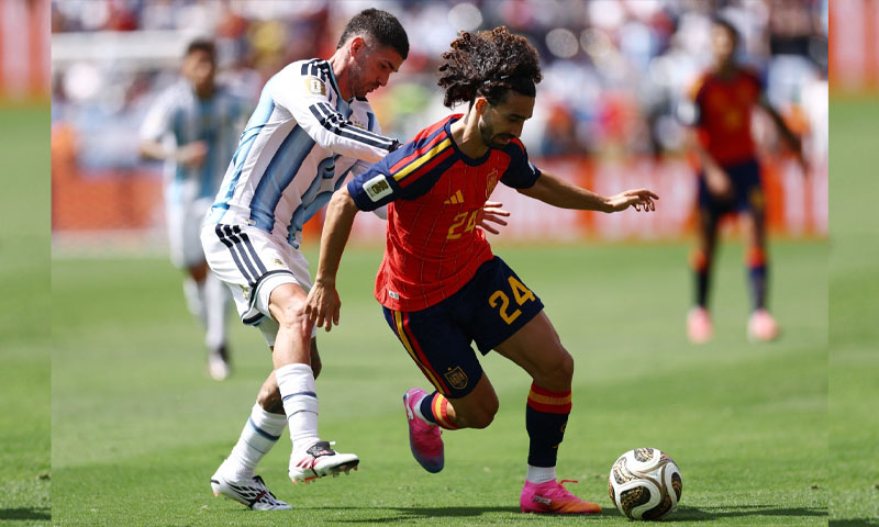 Spain’s pressure meets Argentina’s defence as World Cup final remains 0-0 at half-time