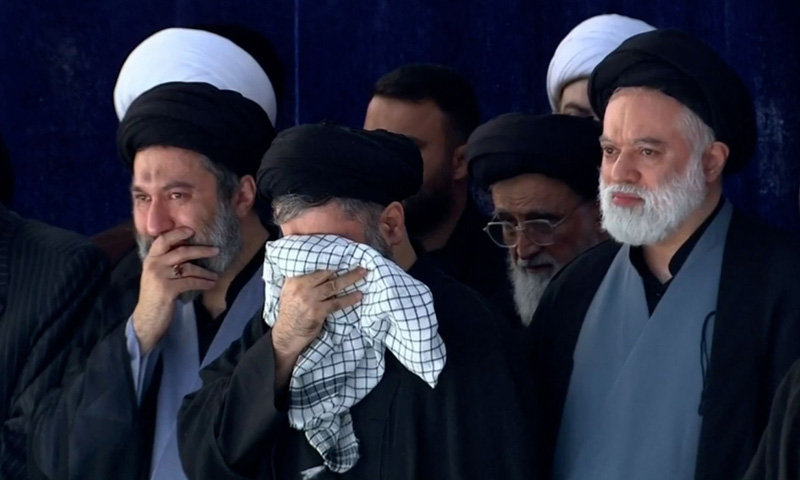 Three sons of late Khamenei attend funeral, Mojtaba skips public appearance