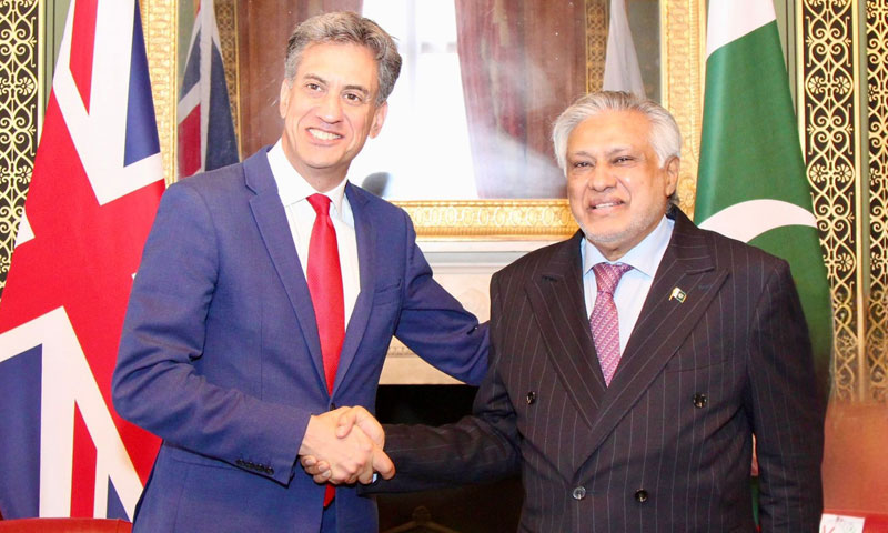 Dar, Miliband agree to structured mechanism to strengthen Pakistan-UK ties
