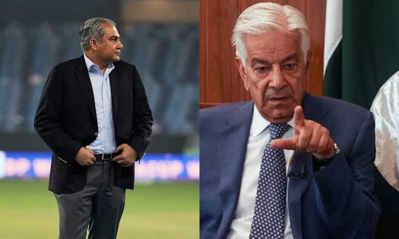Combination photos shows Mohsin Naqvi (L) and Khawaja Asif (R): FILE PHOTO