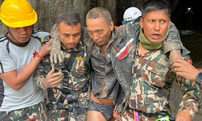 Chinese citizen rescued alive from Nepal tunnel 10 days after flash floods