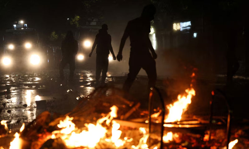 Banks, buildings burn as Albania's capital Tirana erupts into student violence