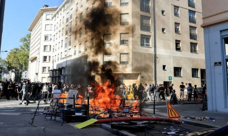 Police fire teargas at French protesters on biggest day of school demonstrations
