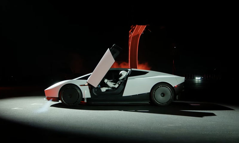 Tesla unveils 'flying car' with rocket thrusters