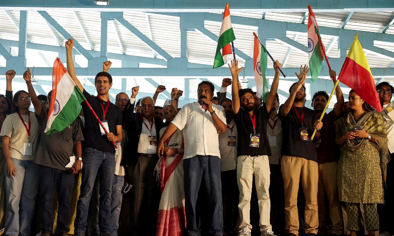 Indian opposition protest police action against lawmakers, push for poll chief's resignation