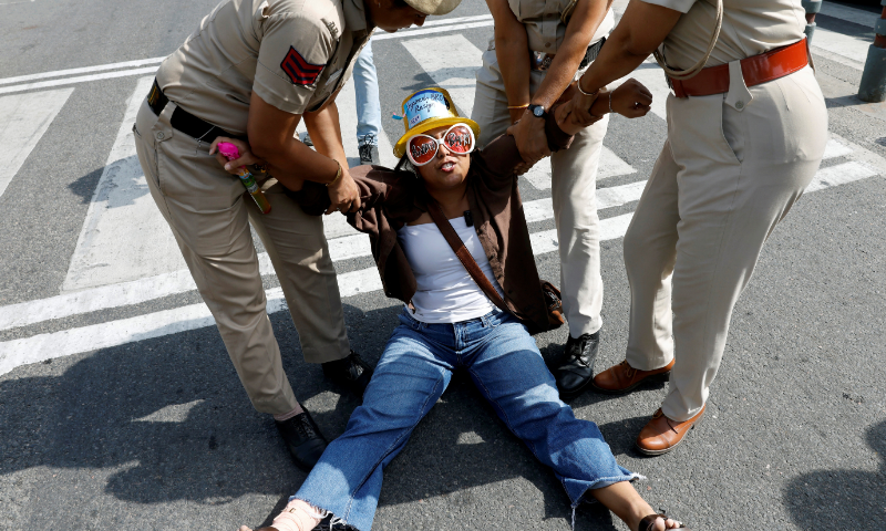 Indian police crack on Gen Z-led protest