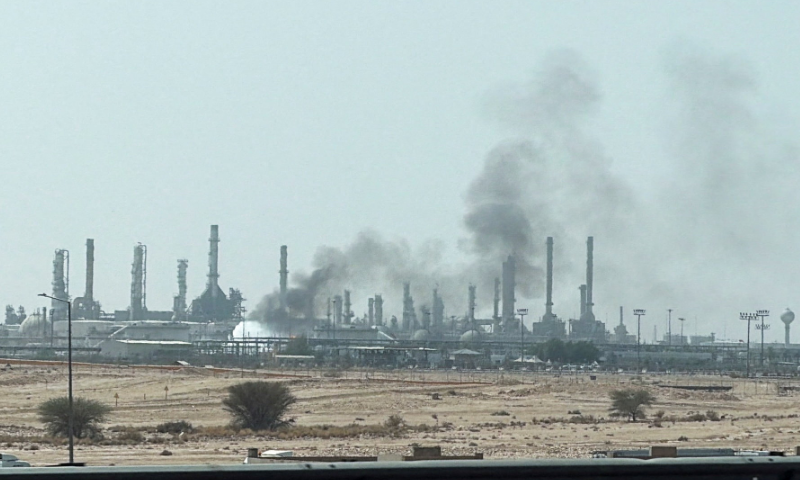 Fire, smoke seen near Aramco facility in Riyadh, witness says