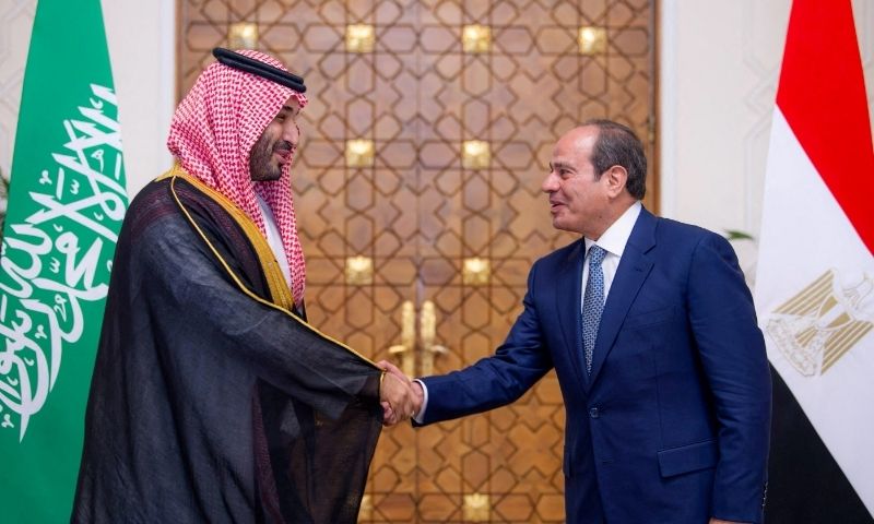 Egyptian President Abdel Fattah al-Sisi meets Saudi Crown Prince Mohammed bin Salman in Cairo, on September 15, 2026. — REUTERS