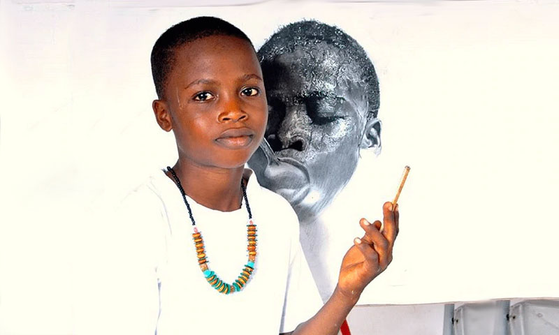 پنسل اسکیچز میں زندگی کے رنگ بھرنے والا لٹل مائیکل اینجلو