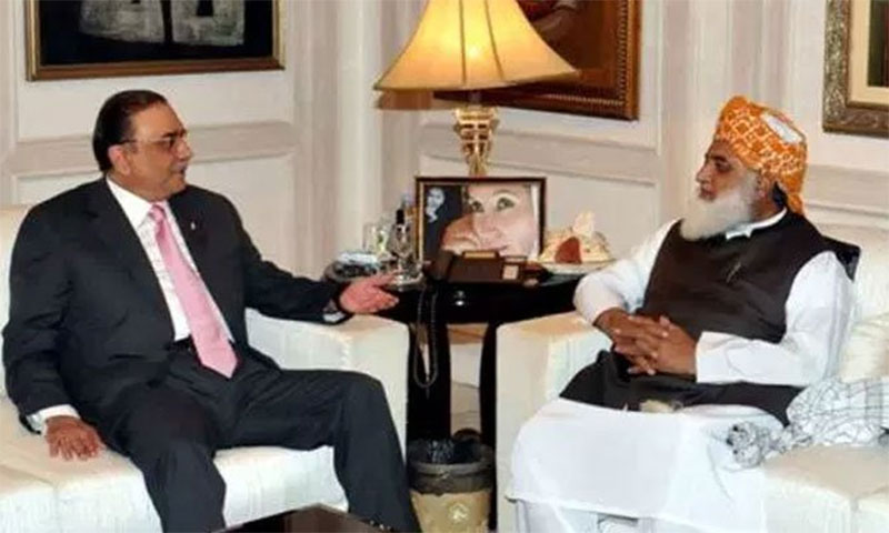 شہبازشریف کے لیے ووٹ مانگنے فضل الرحمان زرداری ہاؤس پہنچ گئے