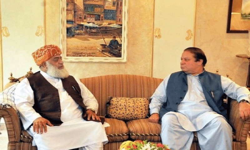 نواز شریف اور مولانا فضل الرحمان کی ملاقات آج متوقع
