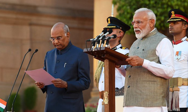 نریندر مودی دوسری مرتبہ بھارت کے وزیراعظم بن گئے