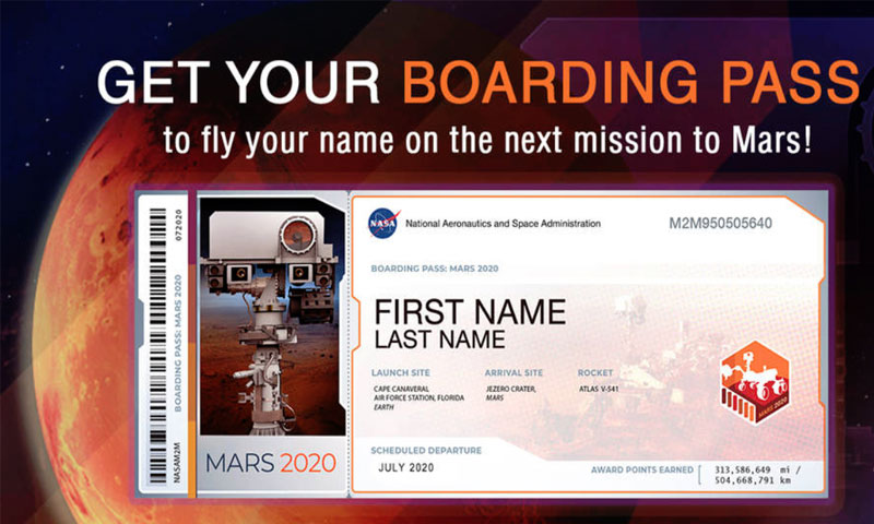 مریخ کے لیے مفت بورڈنگ پاس حاصل کریں