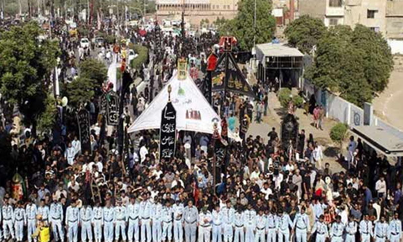 یوم عاشور کے جلوس اختتام پذیر