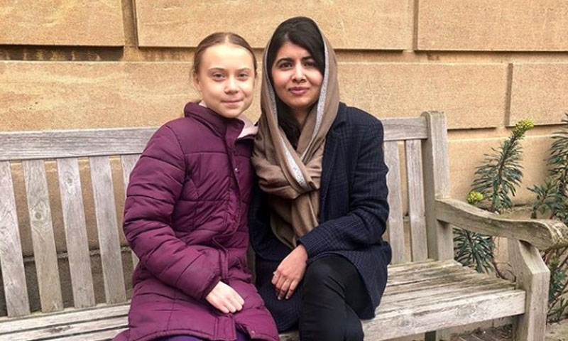 ملالہ یوسف زئی سے گریٹا ٹونبرگ کی ملاقات