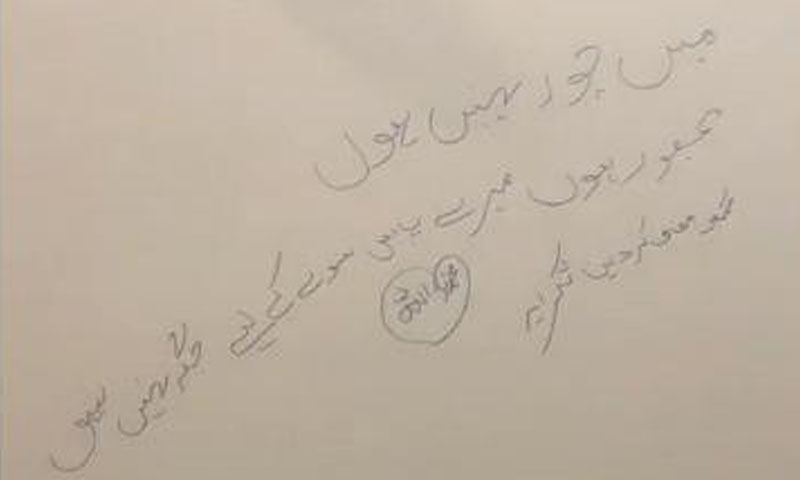 ملتان میں چوری کی انوکھی واردات، چور نے معذرت نامہ بھی لکھ دیا