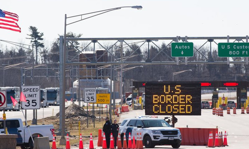 امریکہ و کینیڈا کے درمیان قائم سرحد کی بندش میں توسیع