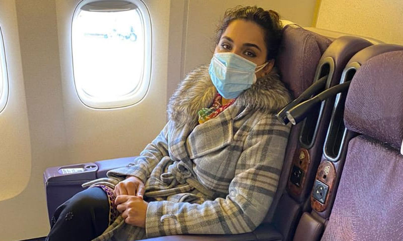 امريکہ ميں پھنسی اداکارہ میرا خصوصی طيارےسے پاکستان پہنچ گئیں