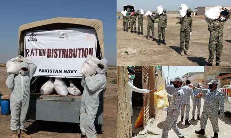 پاک بحریہ کی جانب سے لاک ڈاؤن سے متاثرہ خاندانوں کی امداد جاری