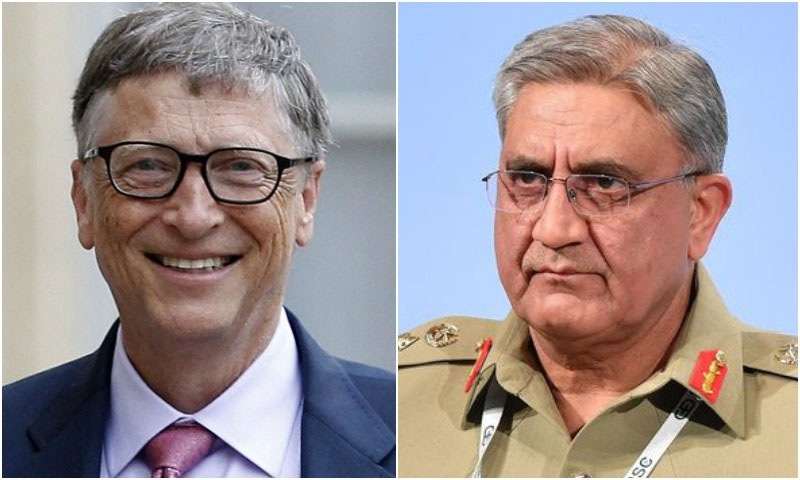 آرمی چیف کی مائیکروسافٹ کےبانی بل گیٹس سےٹیلی فون پر گفتگو