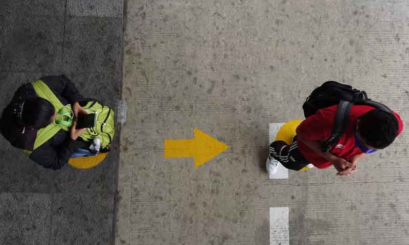 سماجی فاصلے کی مانیٹرنگ کیلیے سی سی ٹی وی کیمروں کا استعمال 