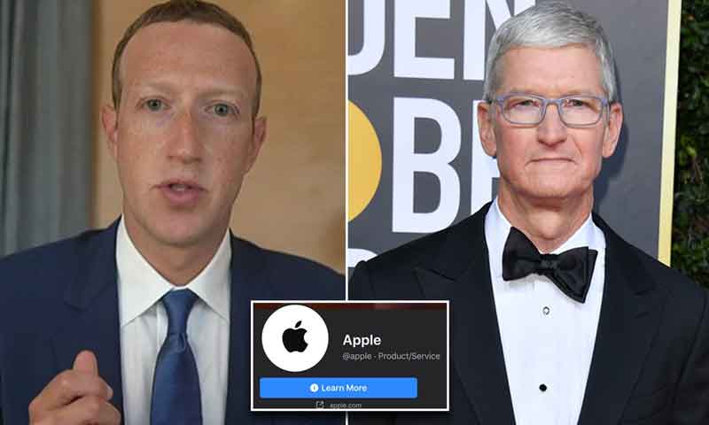 فیس بک کا ایپل کی مخالفت میں ایک قدم