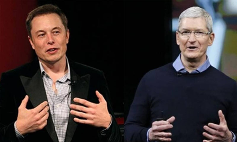 مشکل وقت میں ایپل کے سربراہ کا ٹیسلا کے مالک سے ملنے سے انکار