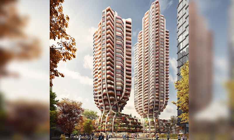 کینیڈا: جڑواں درختوں کی شکل پر بلندوبالا عمارت کا خاکہ تیار